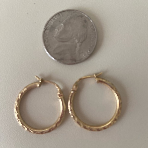 Elegant Gold plated Silver Hoop Earrings, Real silver and 18k gold plated - Picture 3 of 3